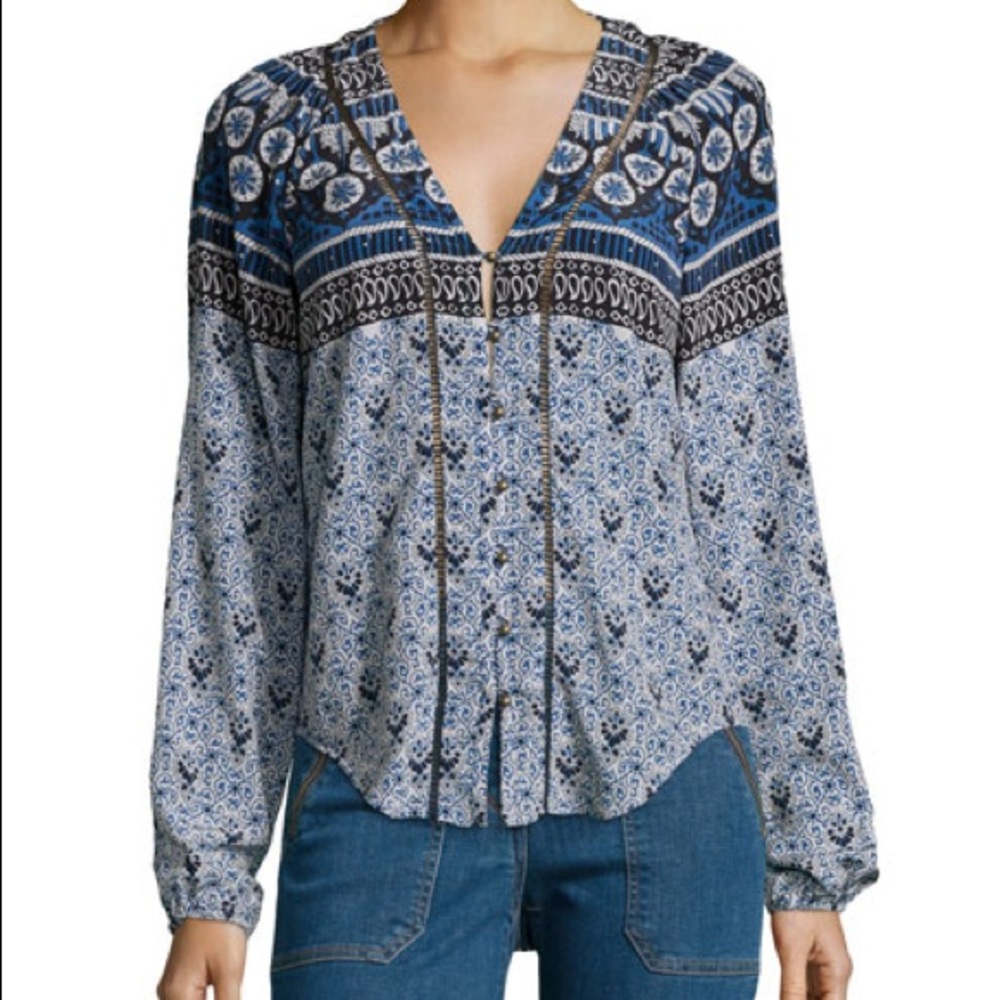 Veronica Beard Crimson Boho Blouse